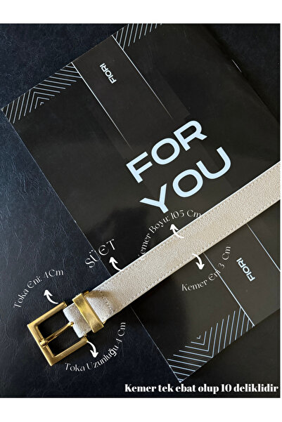 Fiori Suede Square Buckle Bridged Women's Belt, Trouser Belt, Coat Belt, Dress Belt