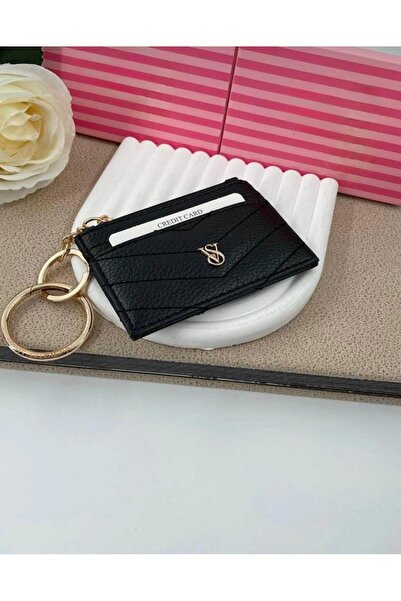 gül sezgin butik حامل بطاقات نسائي مع سلسلة مفاتيح وإكسسوارات