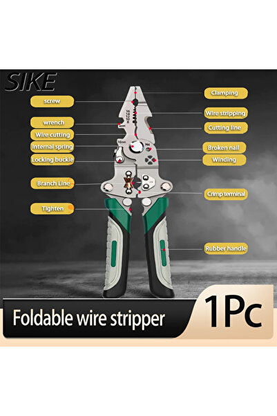 Choice قطعة واحدة من كماشة تجريد الأسلاك القابلة للطي، متعددة الوظائف بتصميم بكرة للتجريد والتجعيد واللف