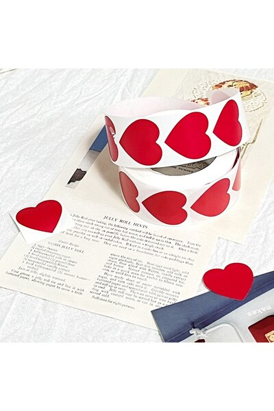 OBRO Rolă de 500 de etichete autoadezive în formă de inimă – Etichete autoade...