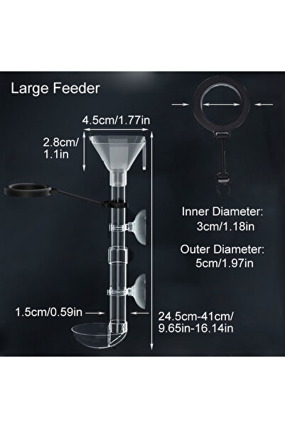 Choice وحدة تغذية أسماك حوض السمك الأكريليك الكبيرة أنبوب شفاف تلسكوبي متعدد الوظائف لتوزيع الطعام على حوض السمك