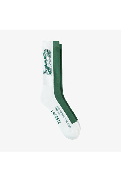 Lacoste Unisex Uzun Baskılı Yeşil Çorap