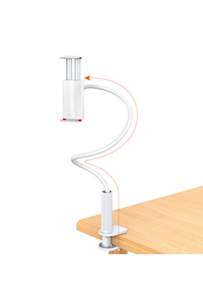 Choice white Lazy Bracket Universal for Mobile Phones Tablet IPad Holder Clip on Desk Bed Stick 100cm Adjus