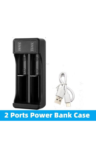 Choice شاحن بطارية عالمي بمنفذين مع كابل مؤشر LED، بطارية ليثيوم سريعة الشحن ...