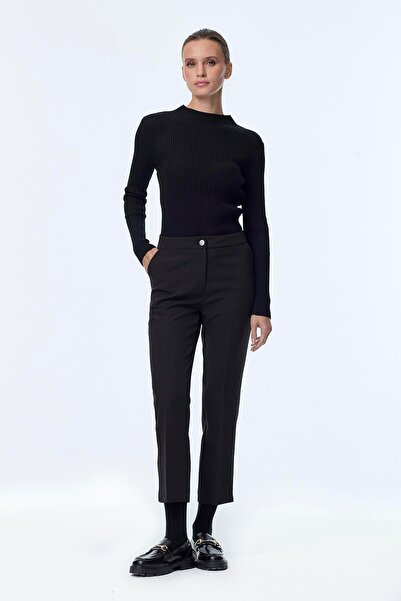Zühre Skinny Leg Fabric Trousers Black P-0024