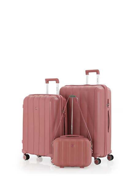 MÇS Polipropilen 3'lü Valiz Seti Büyük & Orta & Makyaj V305