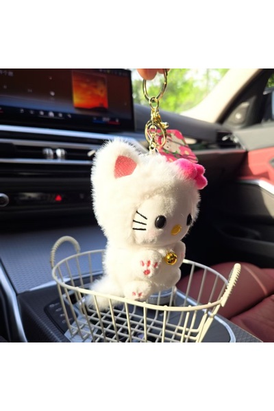 Miniso white Kawaii HelloKitty keychain, exquisite backpack pendant, key pendant, cute decoration, the best