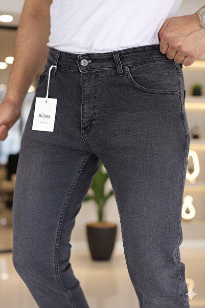 Mamlay Premium Anthracite Regular Stretch Denim Jeans Trousers