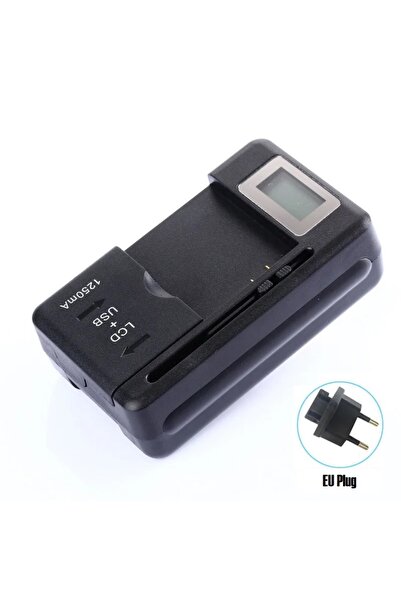 Choice شاحن بطارية محمول من النوع الأوروبي بشاشة مؤشر LCD عالمية ومنفذ USB لش...