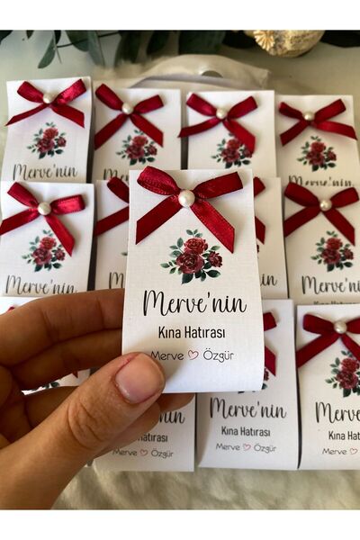 Loyapink Yeni Sezon 25 Adet Kişiye Özel Hediyelik Set Kına, Kartlı Kına, Kına Gecesi, 6 Ay Kınası Hızlı