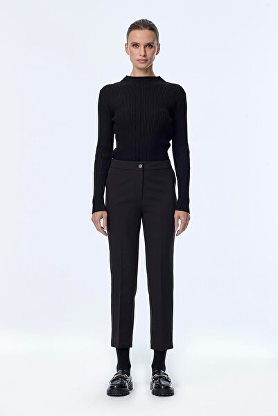 Zühre Skinny Leg Fabric Trousers Black P-0024
