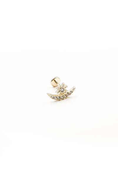 Sose Moda Ay Yıldız Model Tragus Piercing - Gold