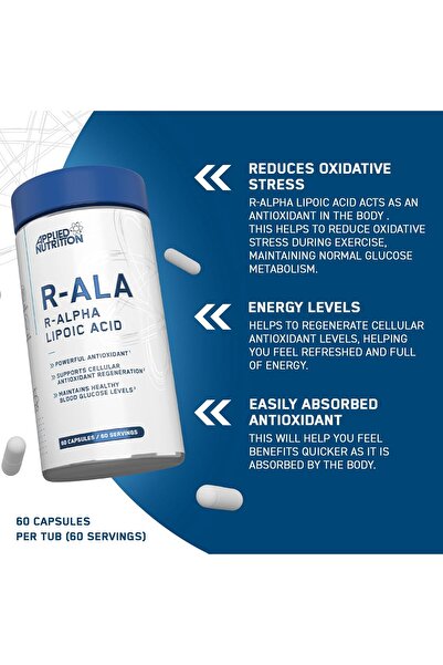 applied nutrition R-Alpha Lipoic Acid 300mg - 60 Vegetable R ALA Capsules - More Potent