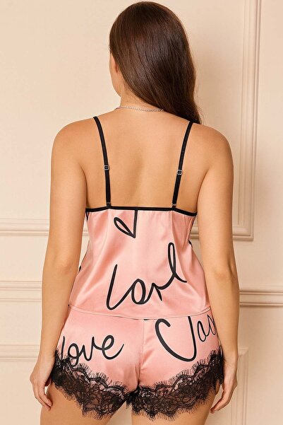 Merry See Love Heart Printed Shorts Pajama Set