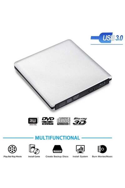 Generic محرك أقراص DVD بصري خارجي USB3.0 قارئ أقراص BD-RE ثلاثية الأبعاد Blu-Ray لنظامي التشغيل Windows/MAC OS (ناسخ أقراص Blu-ray)