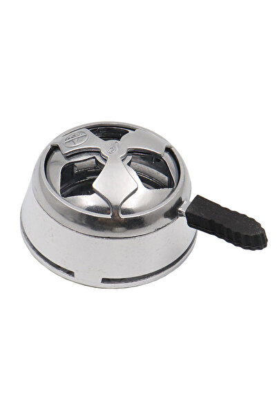 Choice حامل فحم الشيشة الفضي مع غطاء وسخان تبغ من الألومنيوم وجهاز تسخين بشاشة معدنية فضية