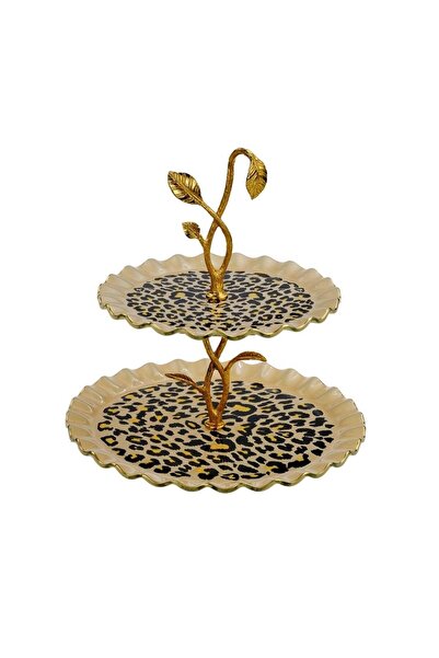 Glore Leopard Wavy Gold Gilded Glass Kura Piped K 26098