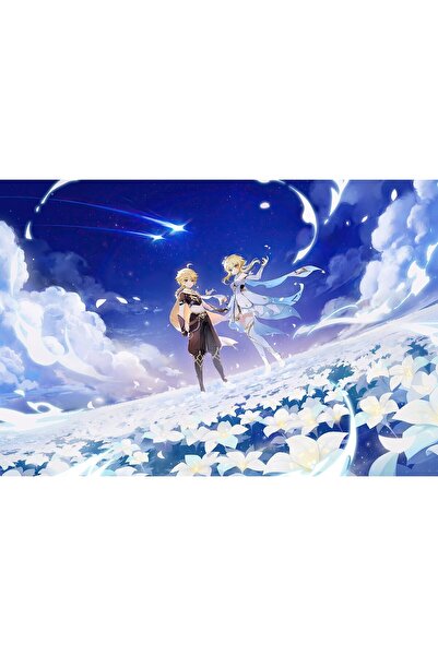 Zumzeria Tablou Canvas Genshin Impact Frate și Soră, 80x50cm,