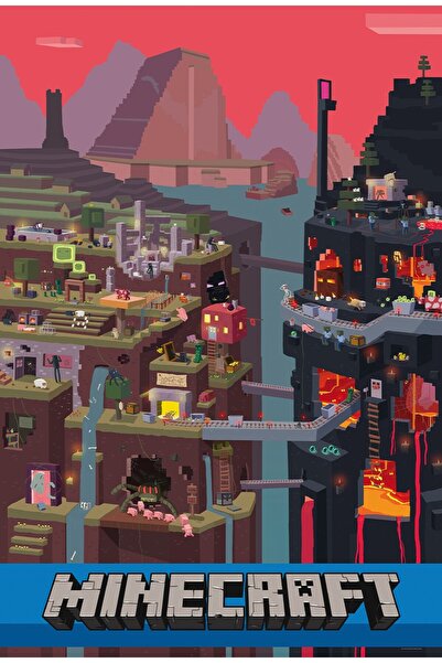 Zumzeria Pictură pe pânză Minecraft World, 80x50cm,