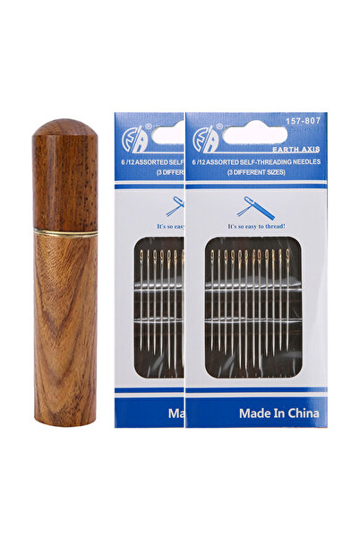 Choice صندوق إبرة مكون من 24 قطعة من إبر الخياطة متعددة الأحجام بفتحة جانبية ...