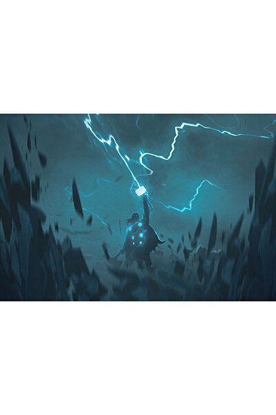 Zumzeria Pictură pe pânză Thor, Dragoste și Tunet, 80x50cm, tableau1454,