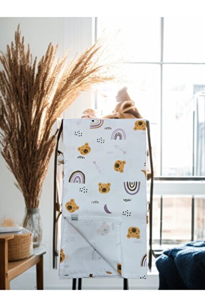 Mrvhome بطانية أطفال من الفلانيل القطني 75×100 – غطاء لف وعربة أطفال (دب تيدي)