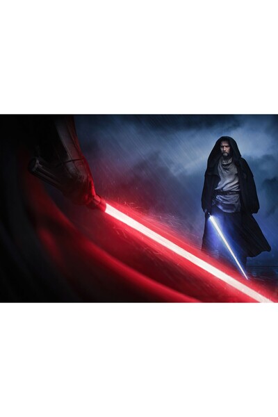 Zumzeria Tablou Canvas Darth Vader Vs Obi Wan Kenobi, 80x50cm, tablou1376, Zumzeria ®