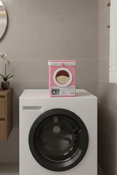 İndecor Houseware Çamaşır Makinesi Şeklinde Deterjan Saklama Kabı - Deterjan Kutusu - Deterjan Kabı - 4 LT