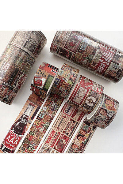 Choice مجموعة من 4 قطع من أشرطة واشي الرجعية، خريطة سكرابوكينغ، شريط لاصق مزخ...