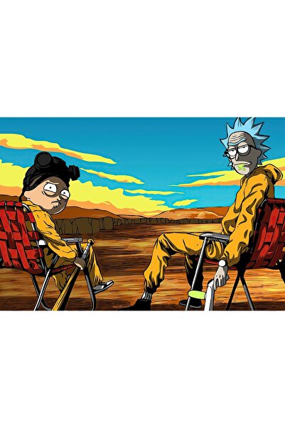 Zumzeria Платно за табло Рик и Морти - Breaking Bad, 80x50 см,