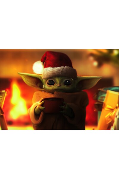 Zumzeria Tablou Καμβάς Star Wars Baby Yoda Χριστούγεννα, 80x50εκ.,