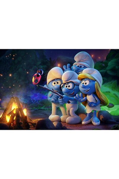 Zumzeria Tablou pânză Ștrumfii Satul Pierdut, 80x50cm,