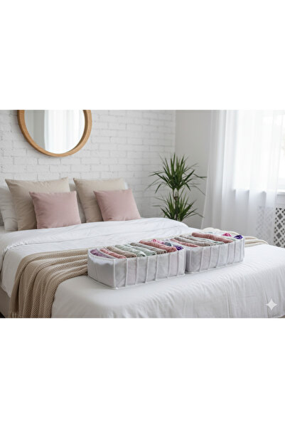 YELLOW STARY HOME DECOR 2'li Organizer L Akordiyon L Boy 8 Bölmeli Çok Amaçlı...