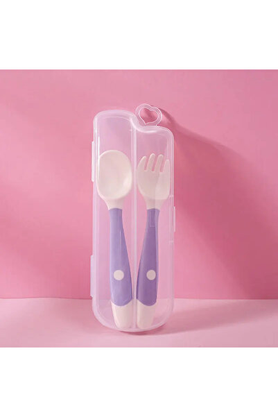 Choice مجموعة أدوات ملعقة سيليكون أرجوانية للأطفال الصغار، أدوات طعام مساعدة ...