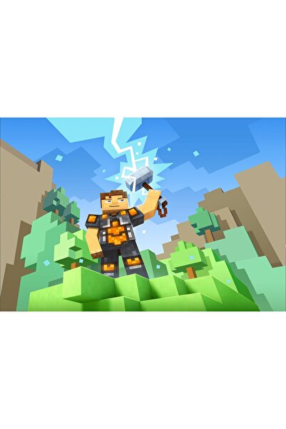Zumzeria Πίνακας σε καμβά Minecraft, 80x50εκ., tableou453,