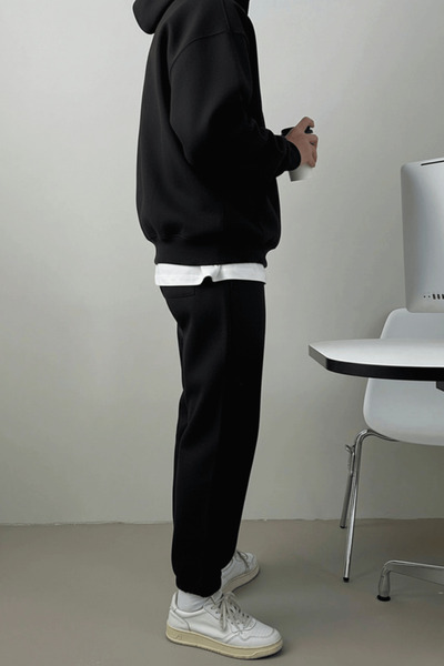 GENIUS STORE Men's Tracksuit Set with Raised Stitching 3 Thread Fleece Inside Casual Tracksuit Set 3Thread-Set