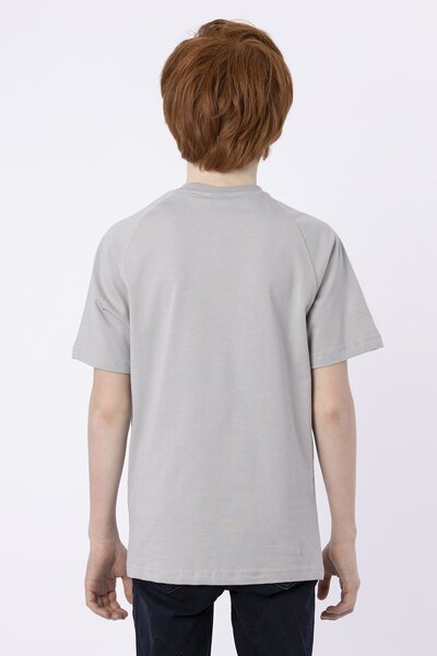 Black One 100% Cotton Single Jersey Fabric Injection Printed Boy's Crew Neck T-shirt Summer