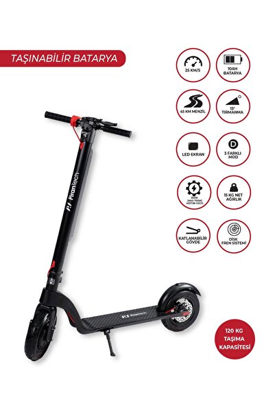 PiranTech X8 Elektrikli Scooter - Max 700 W - Çıkartılabilir Batarya Özellikli Scooter