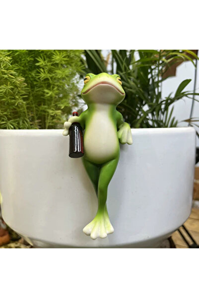 Choice 1pc-standing Contemporary Resin Frog Planter, Creative Handmade, for Outdoor, Balcony, Garden Decora