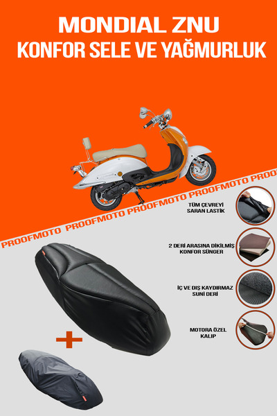 PROOFMOTO Mondial Znu 125 - Comfort Saddle and Raincoat Cover