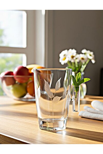 DECOSTYLE Large Tea Cup Crystal Decorated Angled Fully Handcrafted Tea Cup 6 Pieces 200Cc