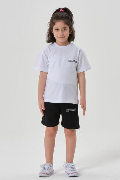 Black One Дівчачий комплект з шортів та футболки з коміром