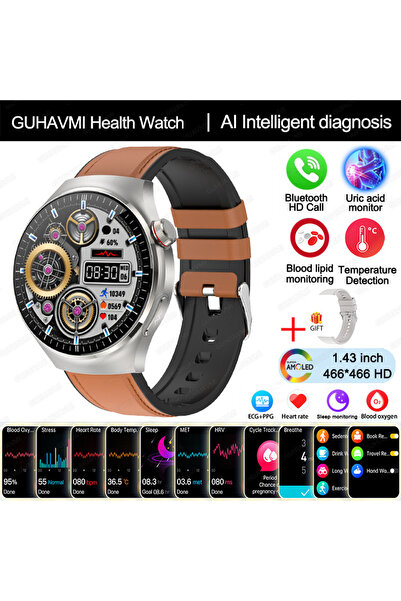 Choice Nursing grade Brown Leather 2025 New Nursing Grade Smart Watch Blood o...
