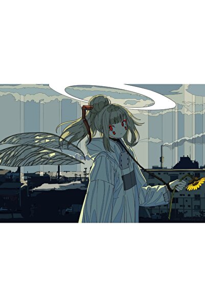 OEM Poster Anime Girl Angel Flowers, 61x90cm, poster2899, Zumzeria
