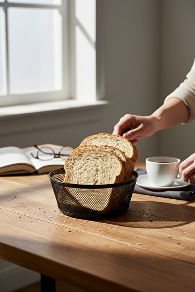 EVSTYLE 3-Piece Wire Braided Fruit Bowl & Bread Bowl - 17 cm