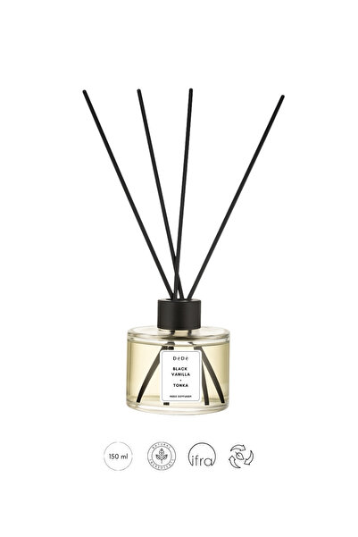 DeDe Candle & Wellness Studio Siyah Vanilya + Tonka Fasulyesi Çubuklu Oda Kok...