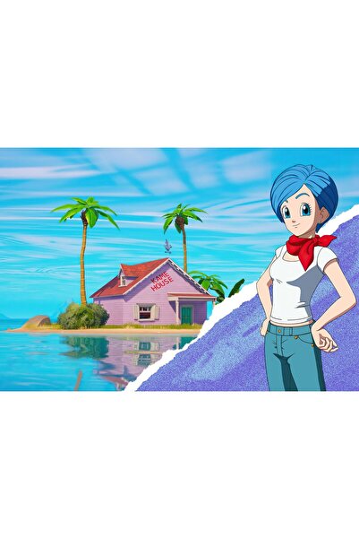 OEM Poster Bulma Fortnite Dragon Ball Kame House, 61x90cm, poster2050, Zumzeria