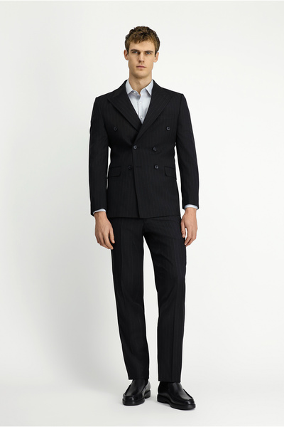 Kiğılı Regular Fit Pointed Collar Wool Double Breasted Closure Suit