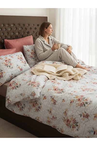 JOLLY HOME طقم غطاء لحاف منقوش بألوان الباستيل مع زخارف الورود والزهور - مقاس...