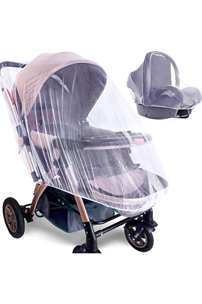 Choice عربة أطفال بيضاء مع ناموسية وغطاء كامل لعربة الأطفال لموسم الربيع والص...